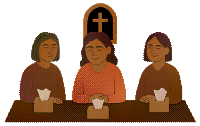 A group of women sitting at a table with tissues

AI-generated content may be incorrect.